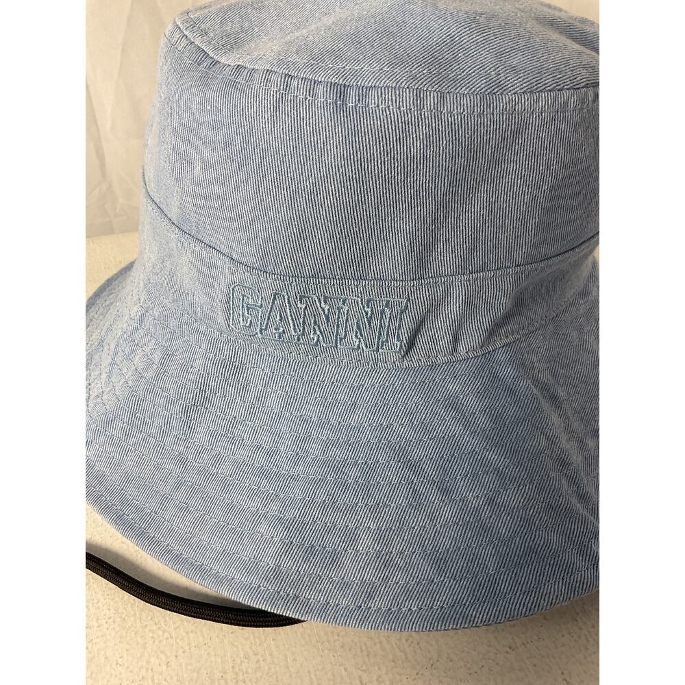Ganni 'Fisherman' Blue Polyester Bucket Hat Size XS - Picture 3 of 5